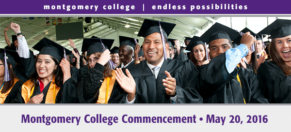 Montgomery College - Endless Possibilities. Montgomery College Commencement - May 22, 2015. Photo of graduates celebrating