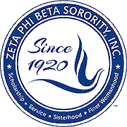 Zeta Phi Beta Sorority, Inc. – Since 1920 – Scholarship • Service • Sisterhood • Finer Womanhood (logo)